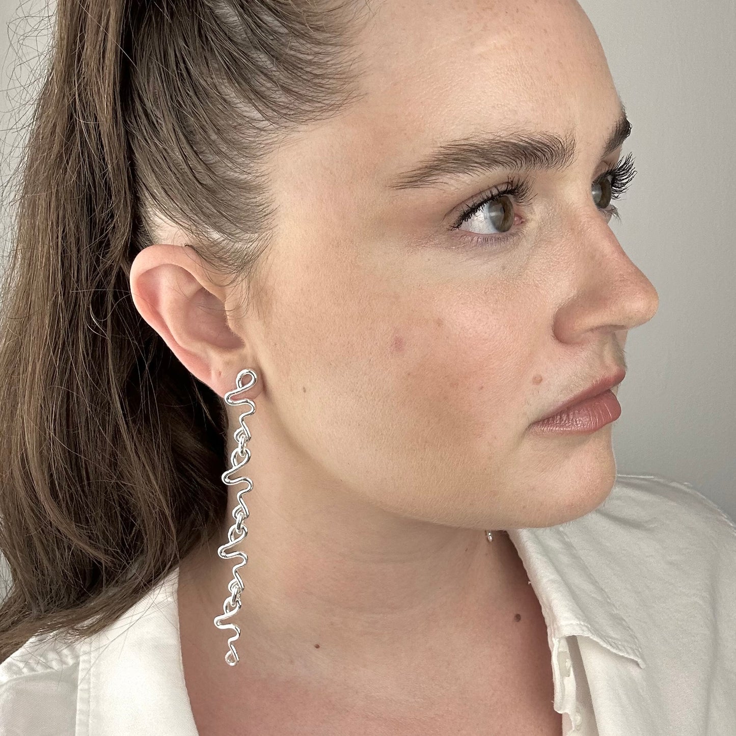 Boucles d’oreilles argent longues | Shoulder duster